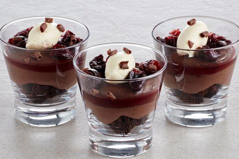 Brownies black forest σε ποτήρια